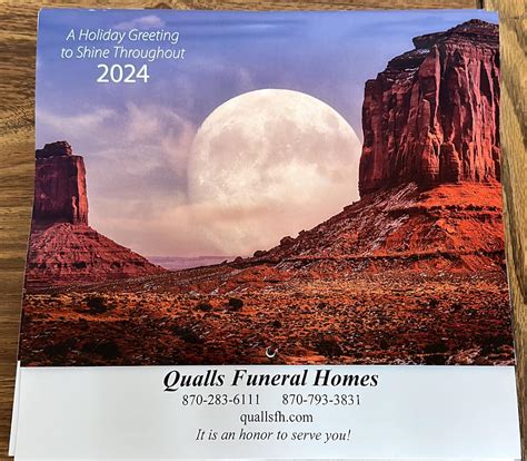 Our 2024 calendars are now available... - Qualls Funeral Home