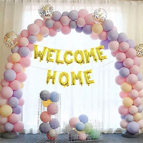 Welcome Home Arch with Balloons and Streamers