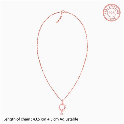 Rose Gold Circular Drop Pendant With Link Chain – GIVA Jewellery