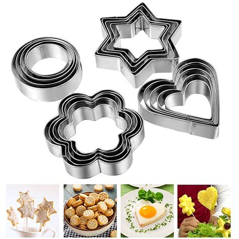 Buy JAY EMPIRE 12 Piece Stainless Steel Cookie Cutter, Metal Cake ...