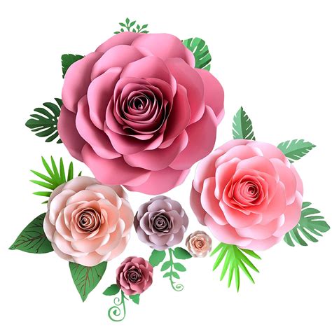 6 Sizes Orig TCS Rose Stencil Giant Paper Flowers Rose Template: Buy ...