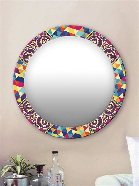 Buy 999STORE Printed Moon Shaped Mirror Decorative Mirrors for Living ...
