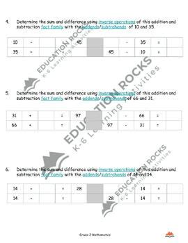 Image result for Inverse Operations Examples 2nd Grade