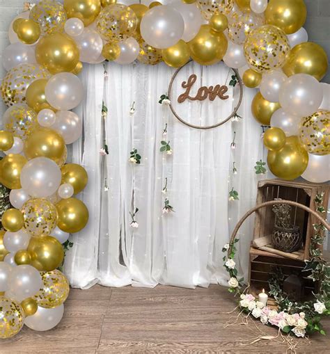 Balloon Arch Kit Balloon Garland - Strong Thick Balloons, White & Gold ...