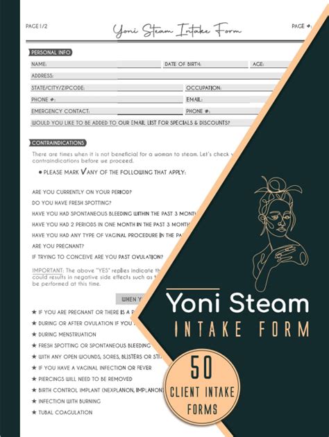Buy Yoni Steam Intake Form: Yoni V Steam Consent Form | Vaginal ...