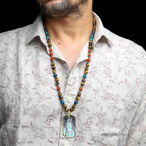 Divine Shelter Mahadev Pendant Rudraksha Tiger Eye Mala – Justwowfactory