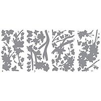 Buy Asian Paints Nilaya Gray Silhouette Blossom Branch Wall Stickers ...
