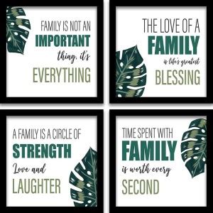 Nature Inspired Leaf Theme Motivational Family Quotes Framed Poster for ...
