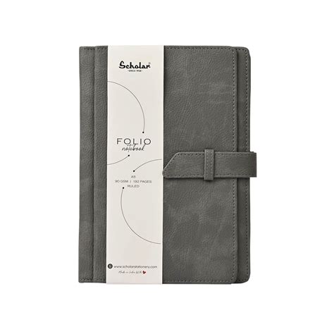 Scholar Folio Grey Notebook - A5, Ruled – Makoba