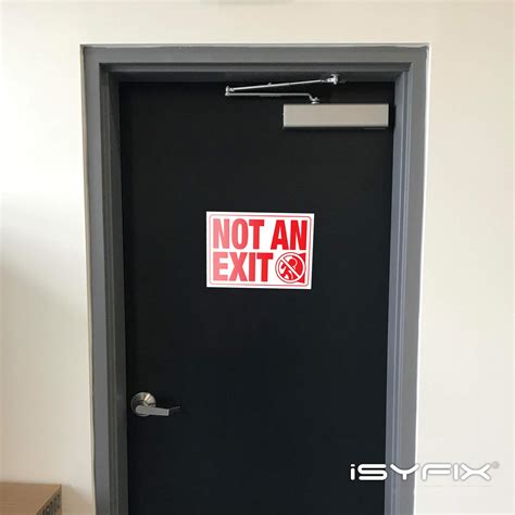 Snapklik.com : iSYFIX Not An Exit Signs Stickers 2 Pack 10x7 Inch Premium Self-Adhesive Vinyl