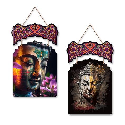 Artvibes Peaceful Buddha Wooden Wall Hanging for Living Room Wall Decor ...