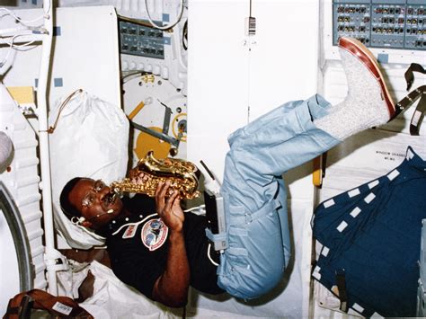 Ron McNair plays sax in space, 1984 | MIT Black History