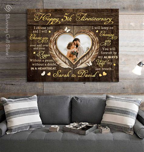 5th Anniversary Gift For Couples, Fifth Wedding Anniversary Gift For ...