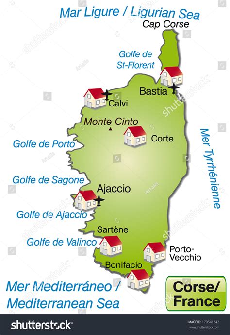 corsica on map of europe