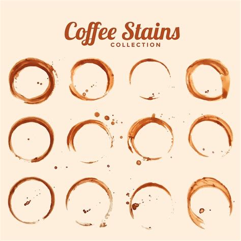 Set di texture di macchia di vetro caffè di dodici | Vettore Gratis