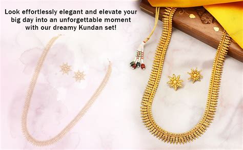 Buy Peora Traditional Gold Plated Long Short Maharani Haar Necklace ...