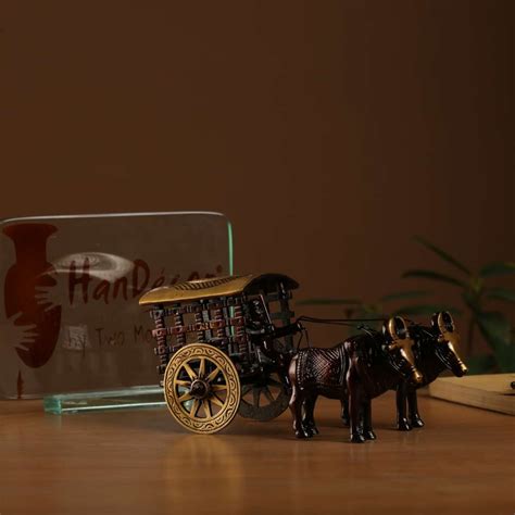 Buy Village Bullock Cart Brass Showpiece Online at Best Price