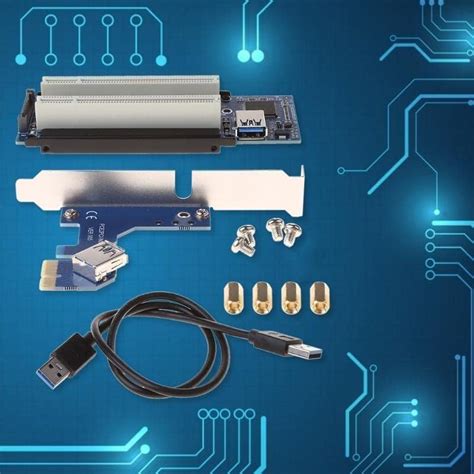 PCI-E Express X1 to Dual PCI Riser Extend Adapter Card With 2.6 FT USB3 ...
