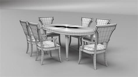 3D Lexington Seneca Dining Table And Chairs Set Model - TurboSquid 2315492