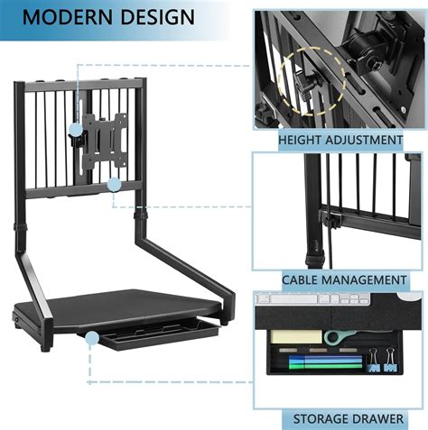 Buy Fydeamer Single Monitor Stand Tabletop Height Adjustable Free ...