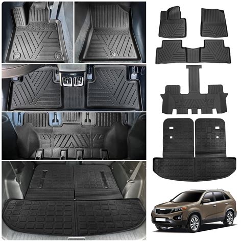 Thinzyou Floor Mats Compatible with 2021-2024 Kia Sorento 6&7 Passenger ...