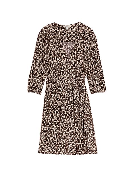 Buy Printed V-Neck Knee Length Wrap Dress at Marks & Spencer