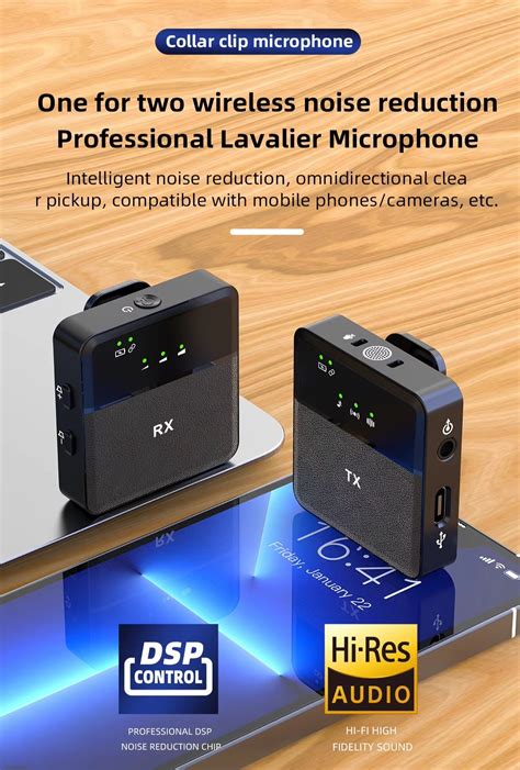 SX9 Double Wireless Microphone 1 Controller 2 Microphone Collar Mic In ...