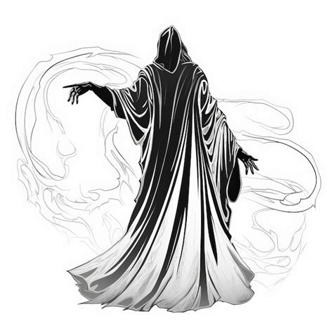 Cloaked figure tossing smoke illustration | Premium AI-generated image