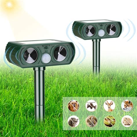 Amazon.com: CKUKARM 2 Pack Solar Animal Repeller Ultrasonic Animal ...