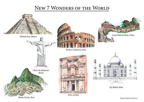 Old 7 Wonders of the World Map 的图像结果