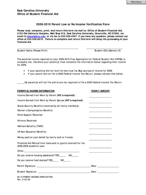 Fillable Online Parent Income Verification Form Fax Email Print - pdfFiller