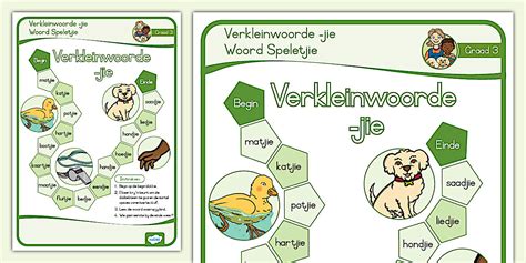 Graad 3 Klanke Verkleinwoorde -jie Drukbare Speletjie