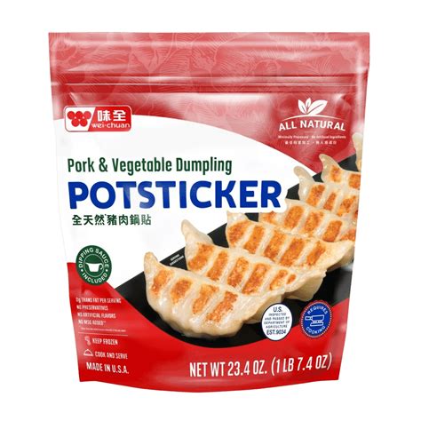 All-Natural Pork & Vegetable Dumpling Potsticker - Wei-Chuan