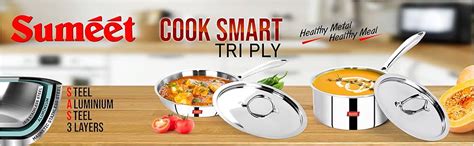 Sumeet Cook Smart TriPly SAS (Steel-Aluminium-Steel - 3 Layers) Fry Pan ...