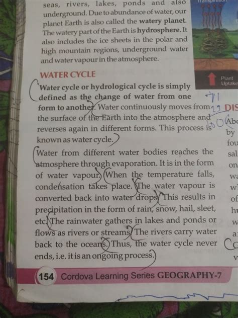 Explain the process of water cycle in details - Brainly.in