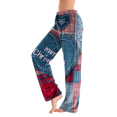 KDDYLITQ Christmas Pants for Women Length Long Flower Oversized Pajama ...