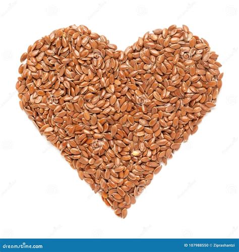 Usitatissimum O Linaza Orgánico De Linum De La Semilla De Lino En Forma Del Corazón Foto de ...