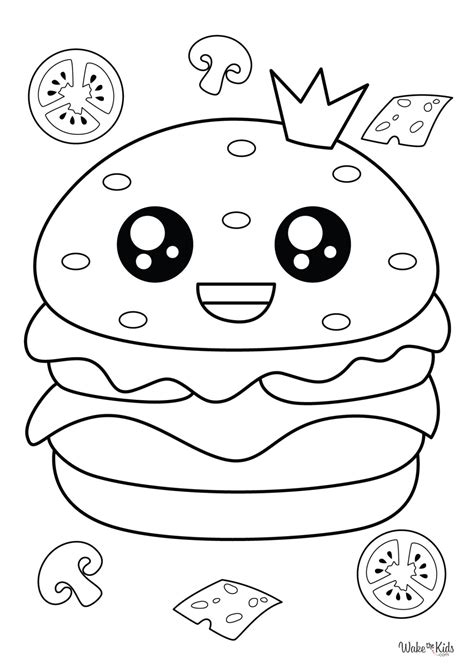 Burger Coloring Pages (Free Printable PDFs) | WakeTheKids