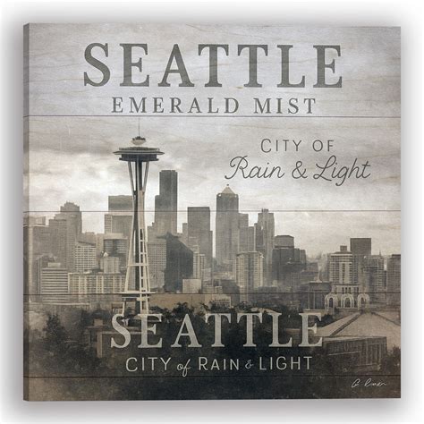 Latitude Run® "SEATTLE – Emerald Mist" Canvas Wall Art | Wayfair
