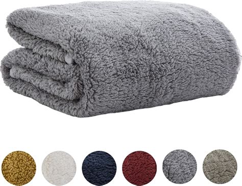 Boston Traders Double Layered Sherpa Throw Blanket - Oversized Warm and ...