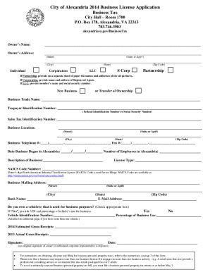 Fillable Online 2014 Business License Application Fax Email Print ...