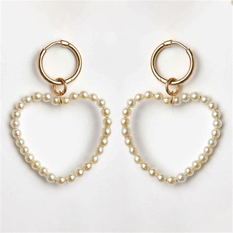 All-Heart Loops in Pearls + Medium Hoops – T H E L I N E