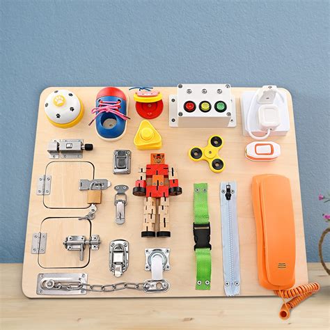 Montessori Busy Board 20 In 1 Preschool Educational Activity Board ...