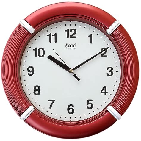 Buy Ajanta Abs Glass Wall Clock (25 x 25 cm, Red) Online at Low Prices ...