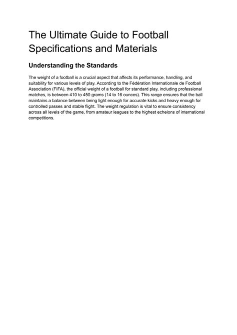 PPT - The Ultimate Guide to Football Specifications and Materials PowerPoint Presentation - ID ...
