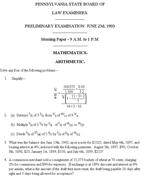 PA Bar Admission Preliminary Exam, 1903 : r/barexam