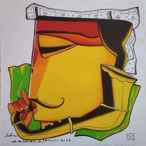 "Untitled 3": Yellow Green Acrylic Painting by Arvind R. Mahajan ...