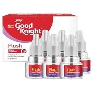 Good Knight Flash Liquid Vaporiser | Pack of 6 (45ml Each) | Lavender ...