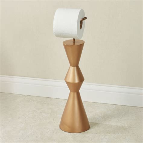 Mod Gold Contemporary Bathroom Toilet Paper Holder Stand
