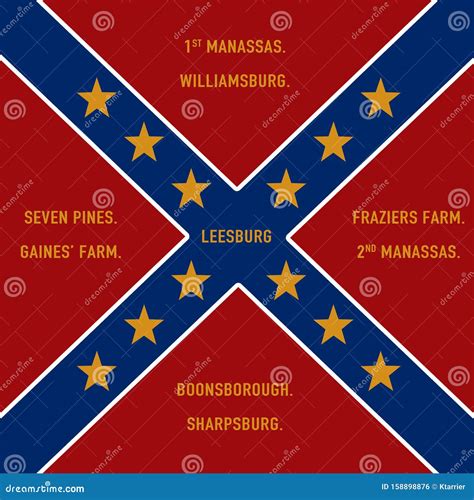 Historic Flag. US Civil War 1860`s. Confederate Battle Flag Stock ...